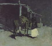 Frederic Remington Waiting in the Moonlight (mk43) Germany oil painting artist